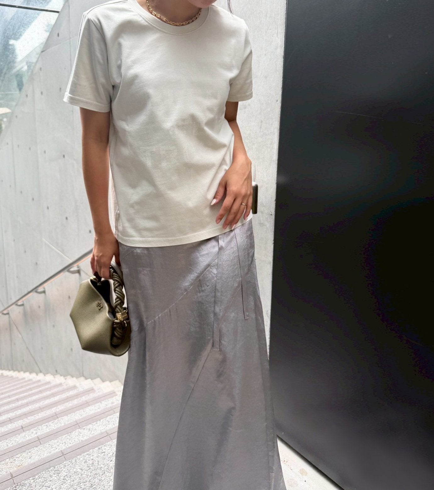 Solid Satin Maxi Skirt