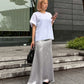 Solid Satin Maxi Skirt