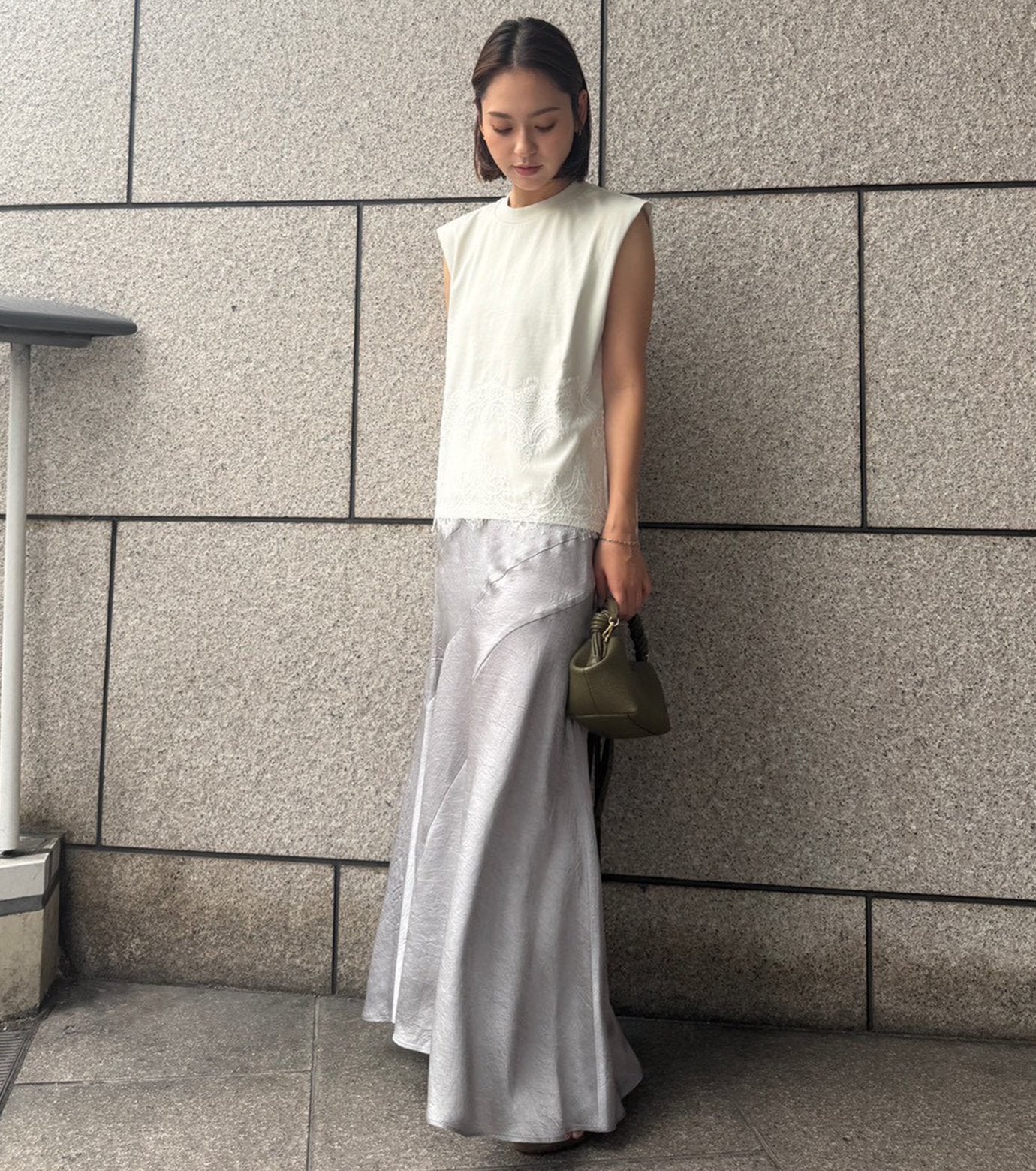 Solid Satin Maxi Skirt