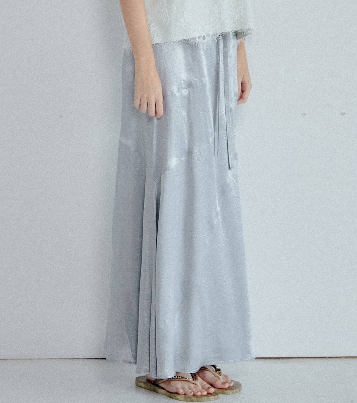 Solid Satin Maxi Skirt