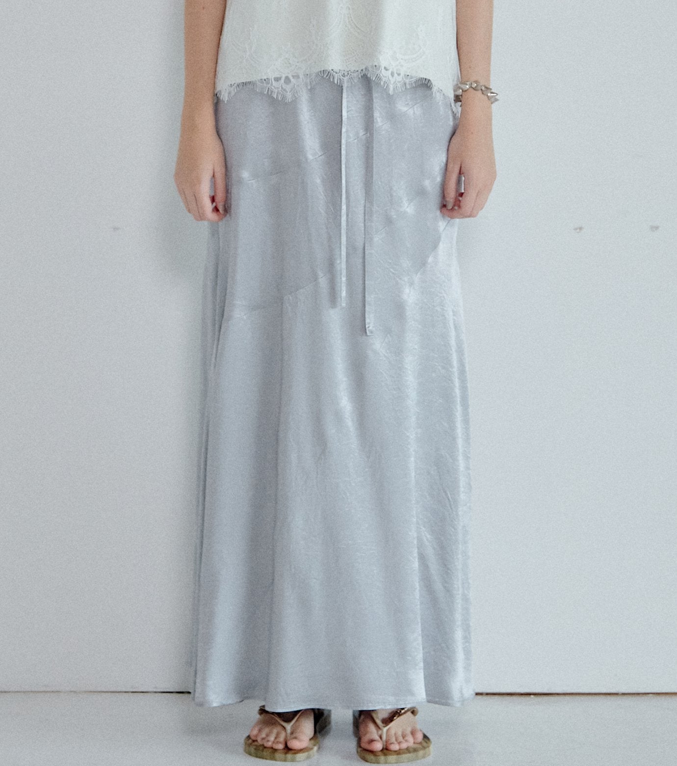 Solid Satin Maxi Skirt