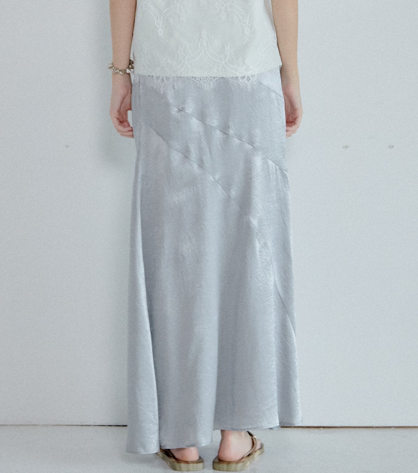 Solid Satin Maxi Skirt