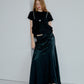 Solid Satin Maxi Skirt