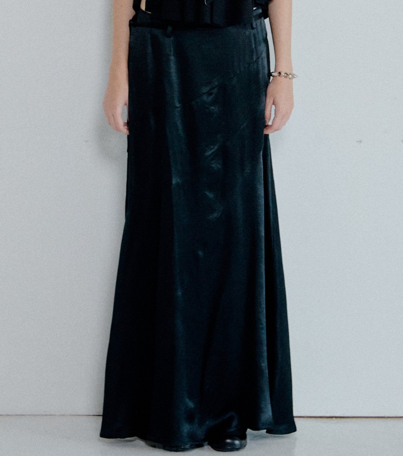 Solid Satin Maxi Skirt
