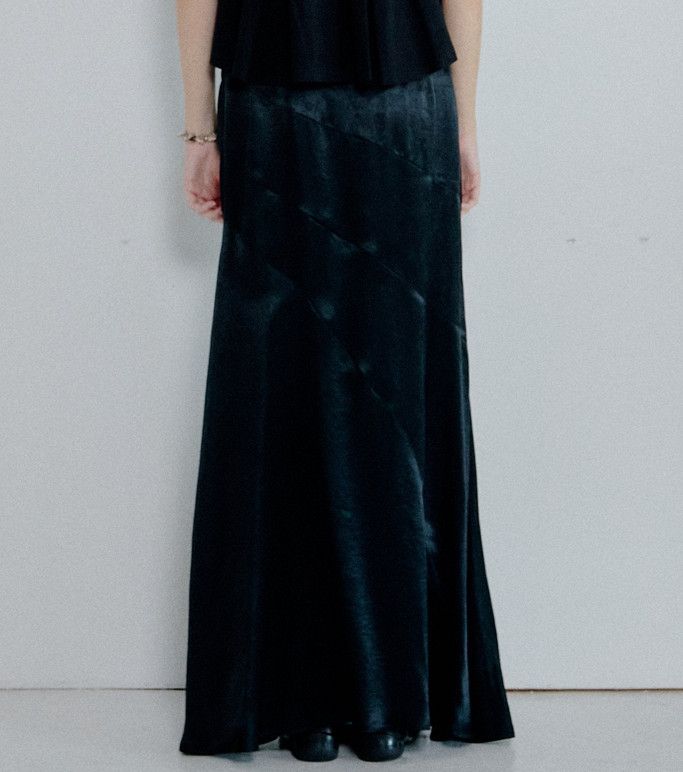 Solid Satin Maxi Skirt