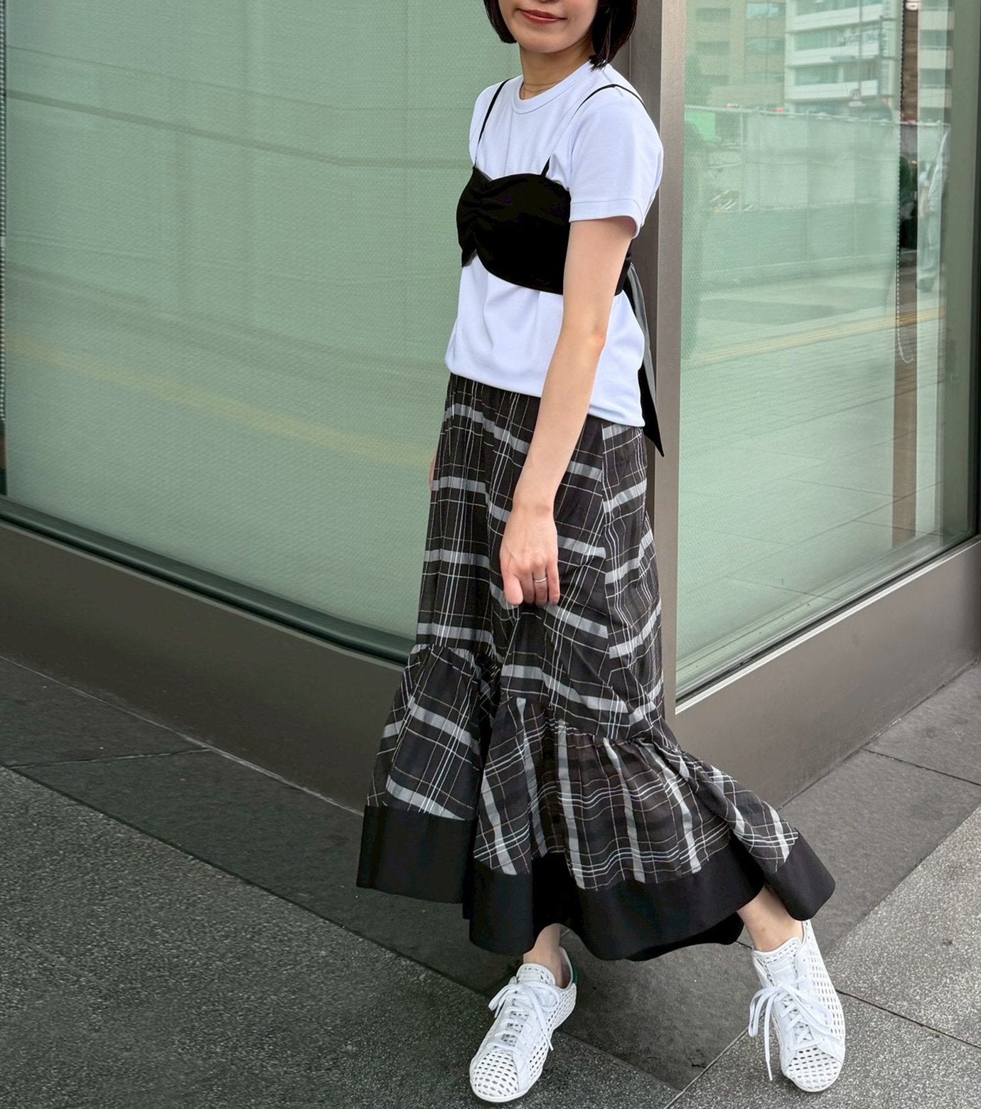 Sheer Plaid Skirt