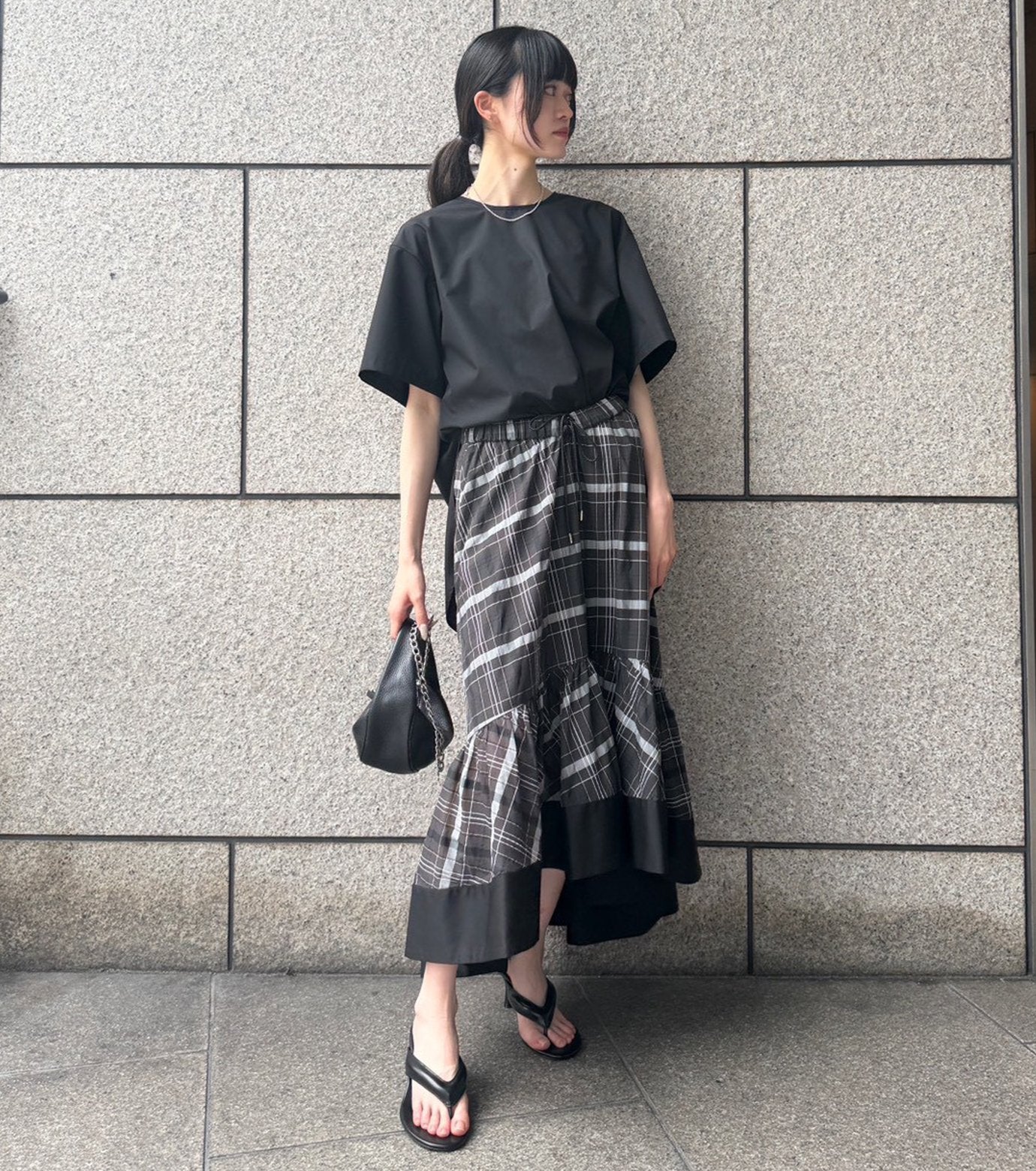 Sheer Plaid Skirt