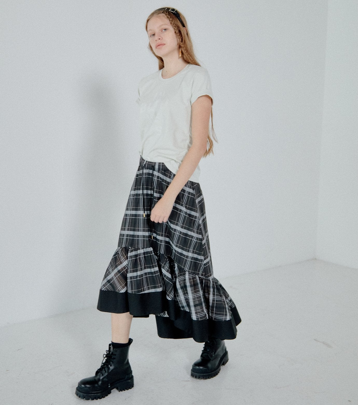 Sheer Plaid Skirt
