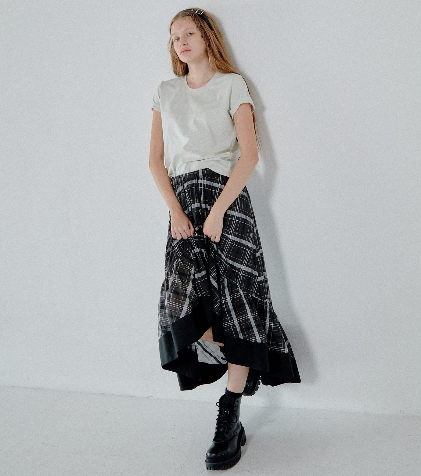Sheer Plaid Skirt