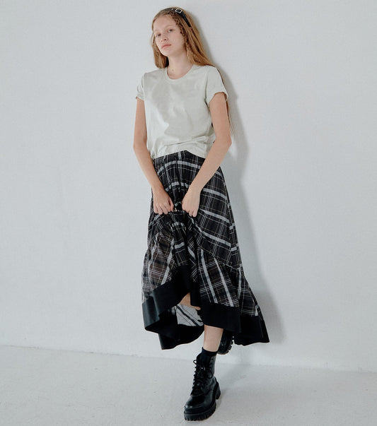 Sheer Plaid Skirt