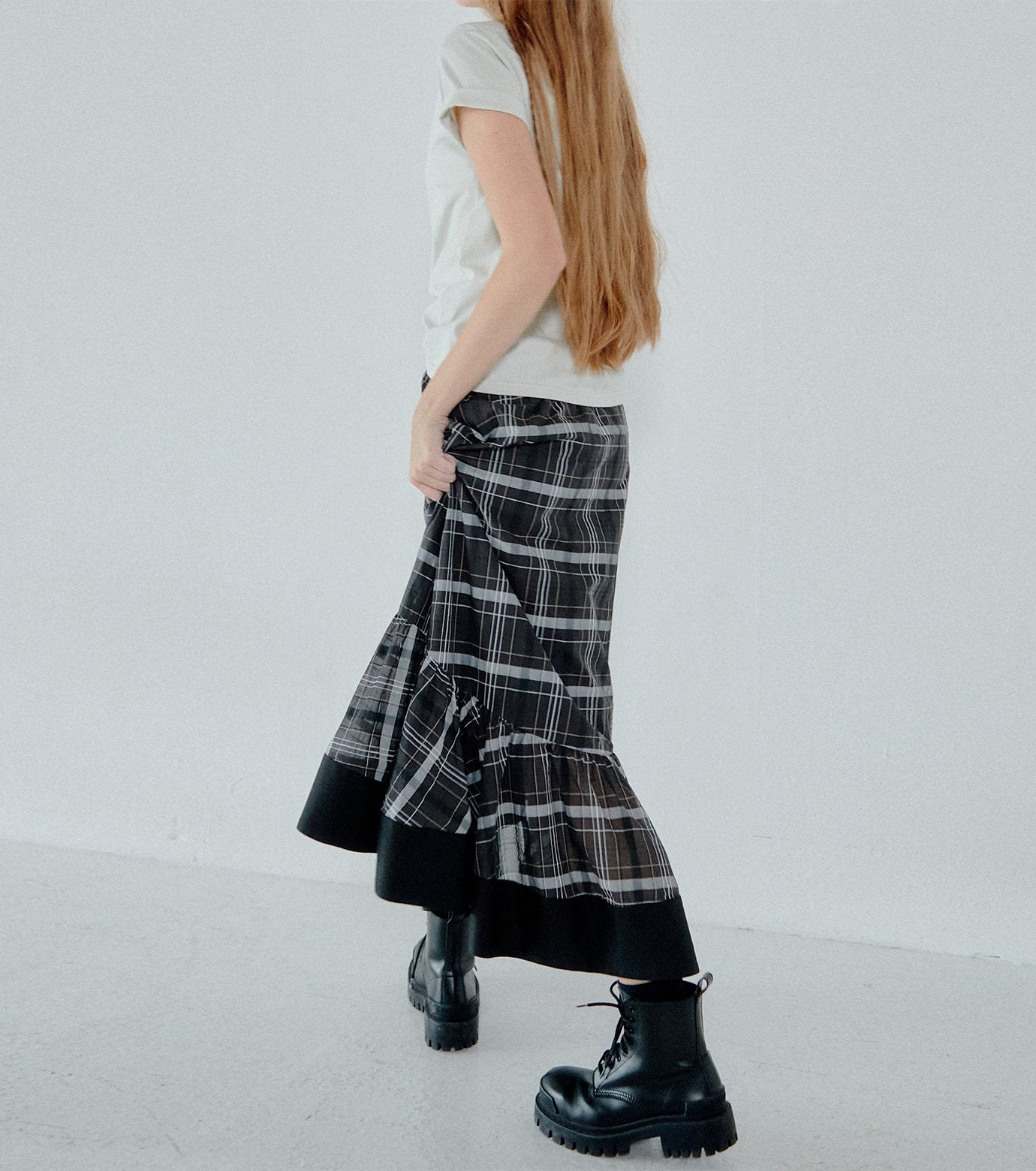 Sheer Plaid Skirt