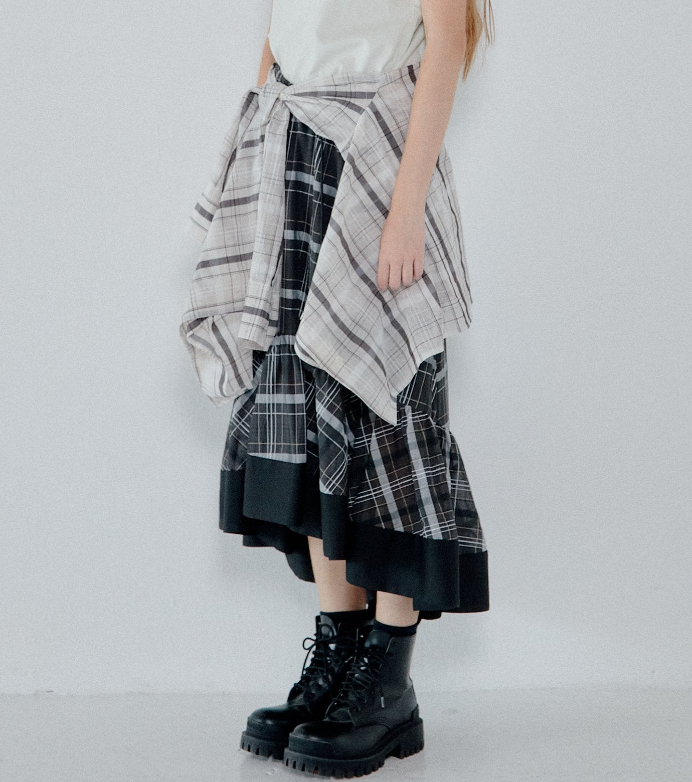 Sheer Plaid Skirt
