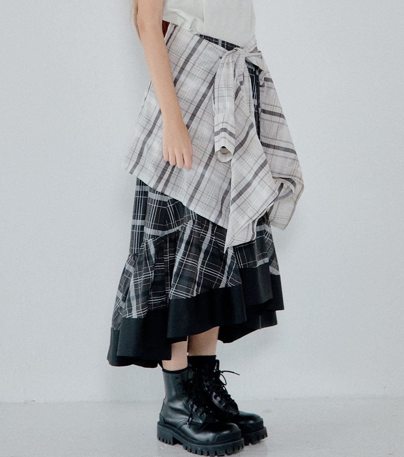 Sheer Plaid Skirt