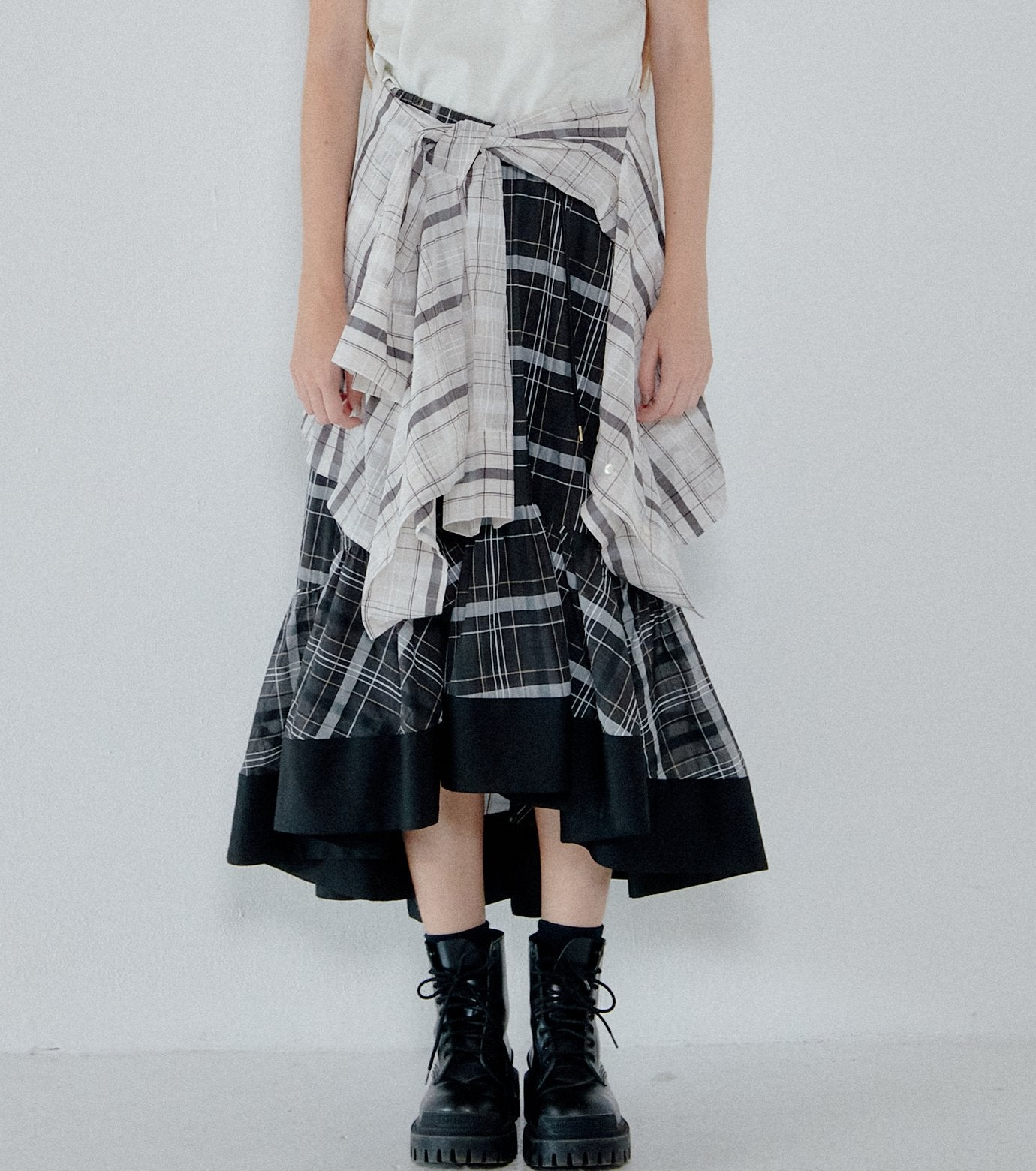 Sheer Plaid Skirt