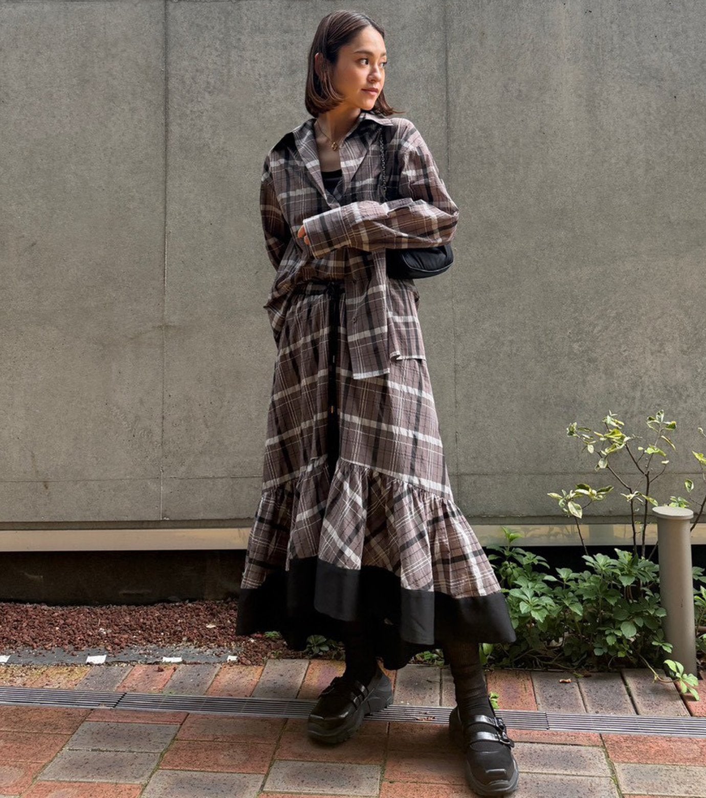 Sheer Plaid Skirt
