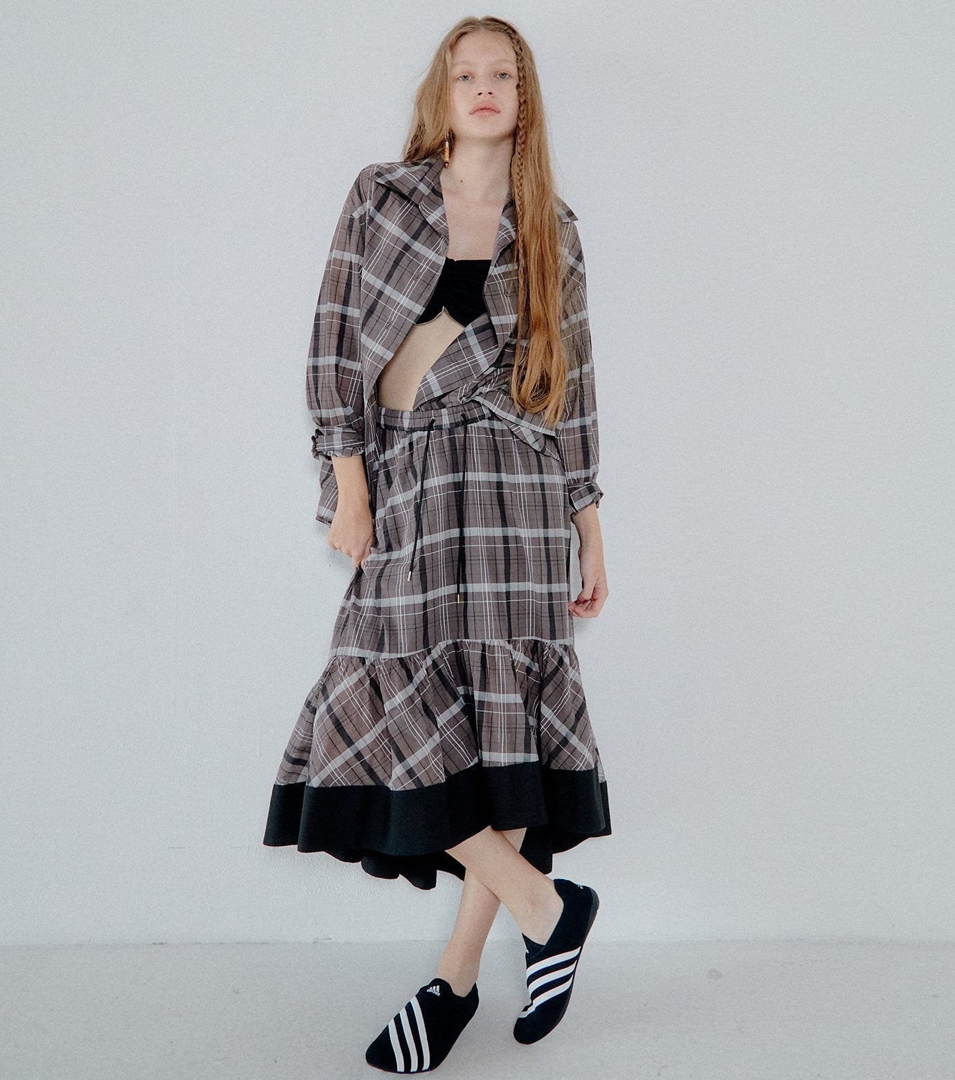 Sheer Plaid Skirt