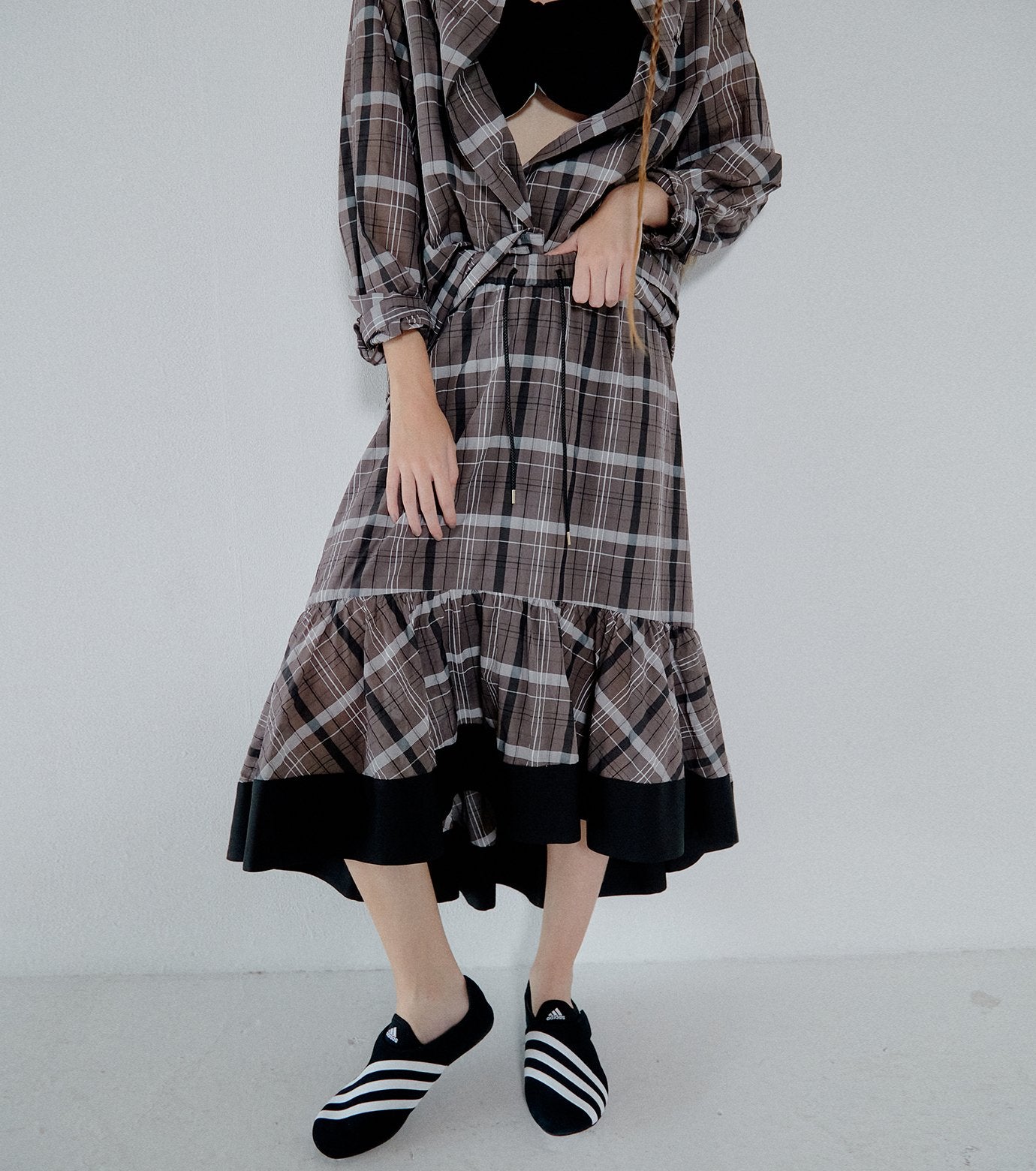 Sheer Plaid Skirt