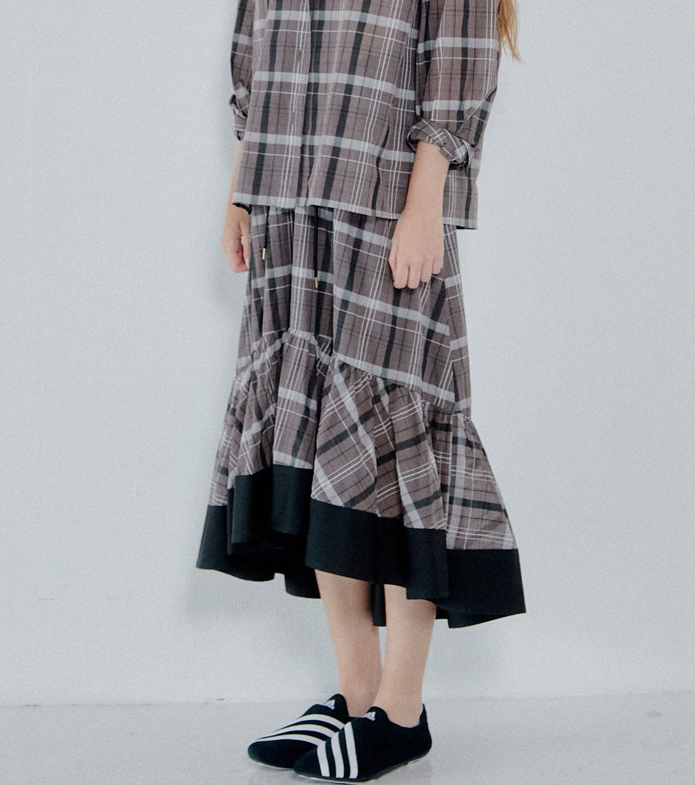 Sheer Plaid Skirt