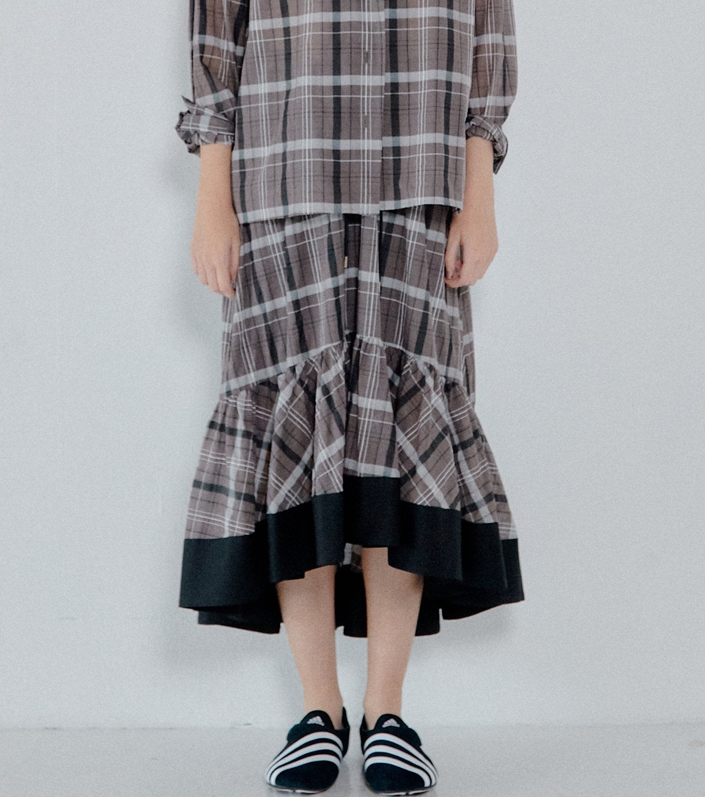 Sheer Plaid Skirt