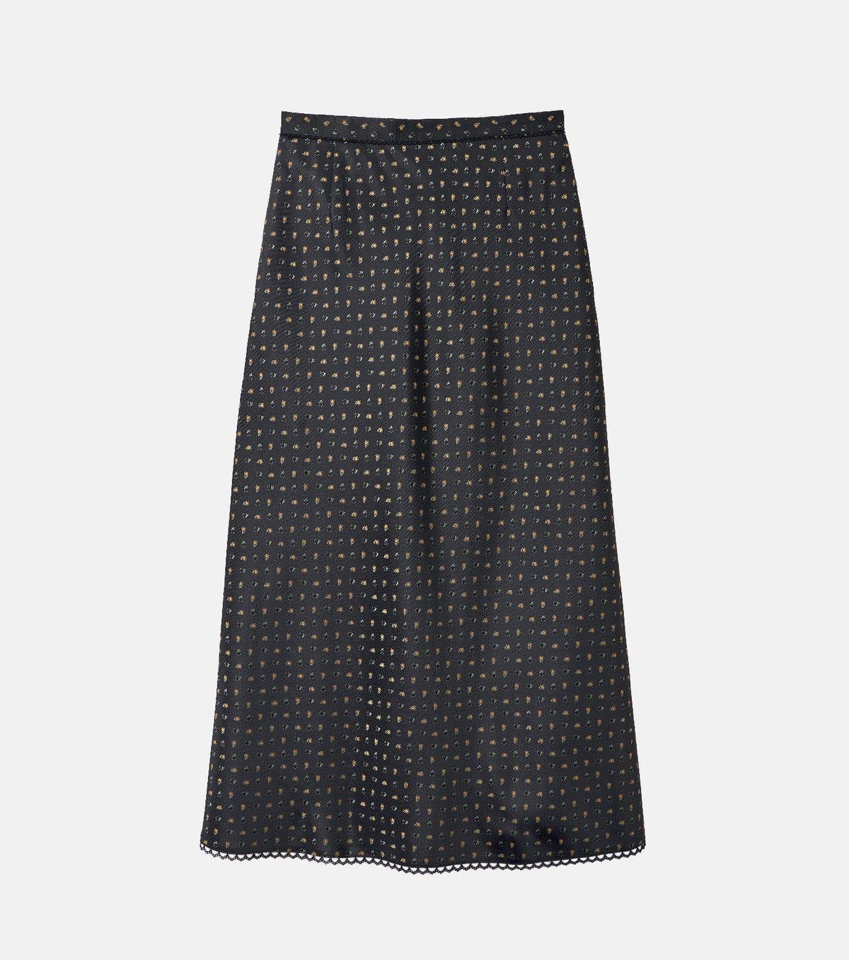 Floral Jacquard Midi Skirt