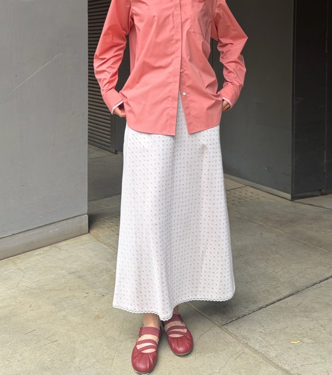 Floral Jacquard Midi Skirt