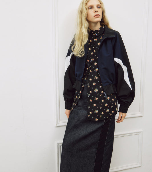 Raw Denim Side Panel Skirt