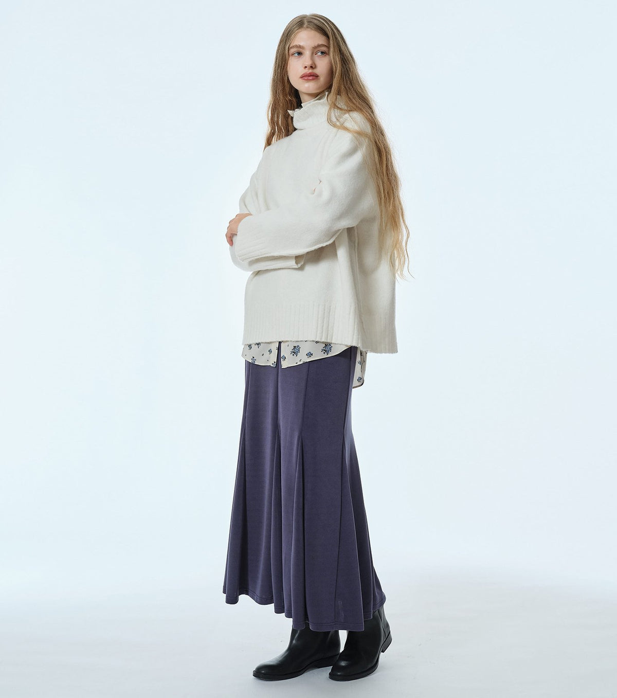 Glossy Jersey Maxi Skirt