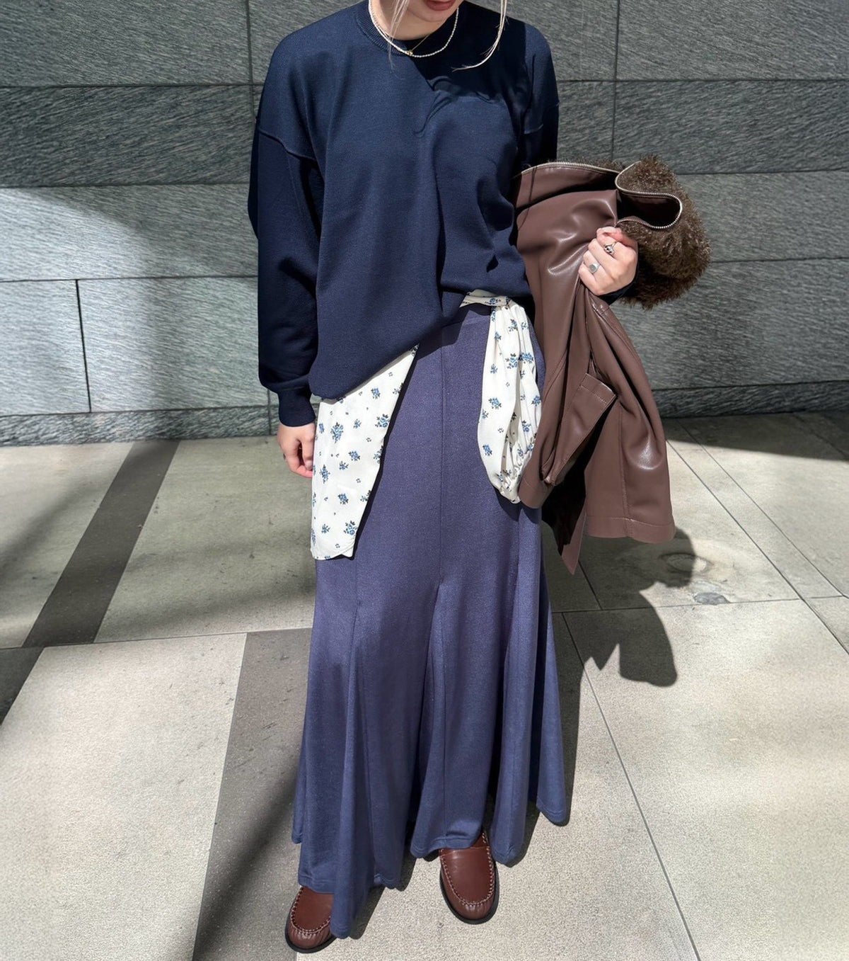 Glossy Jersey Maxi Skirt