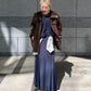 Glossy Jersey Maxi Skirt