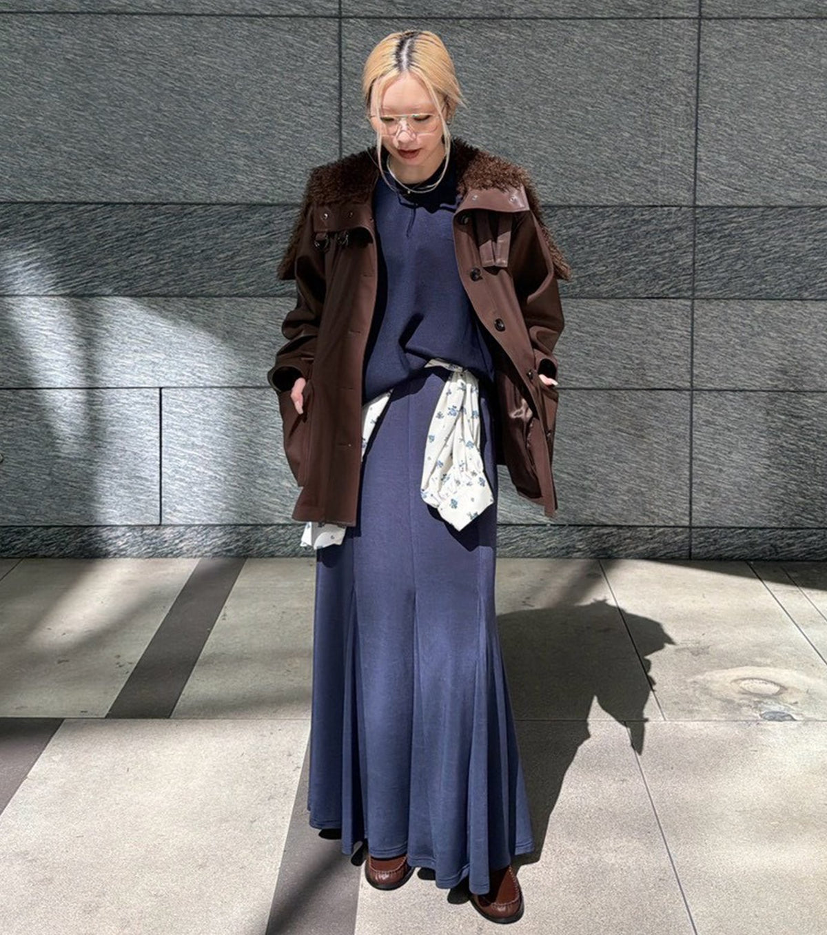 Glossy Jersey Maxi Skirt