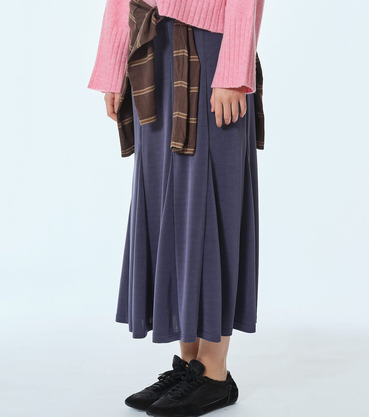Glossy Jersey Maxi Skirt
