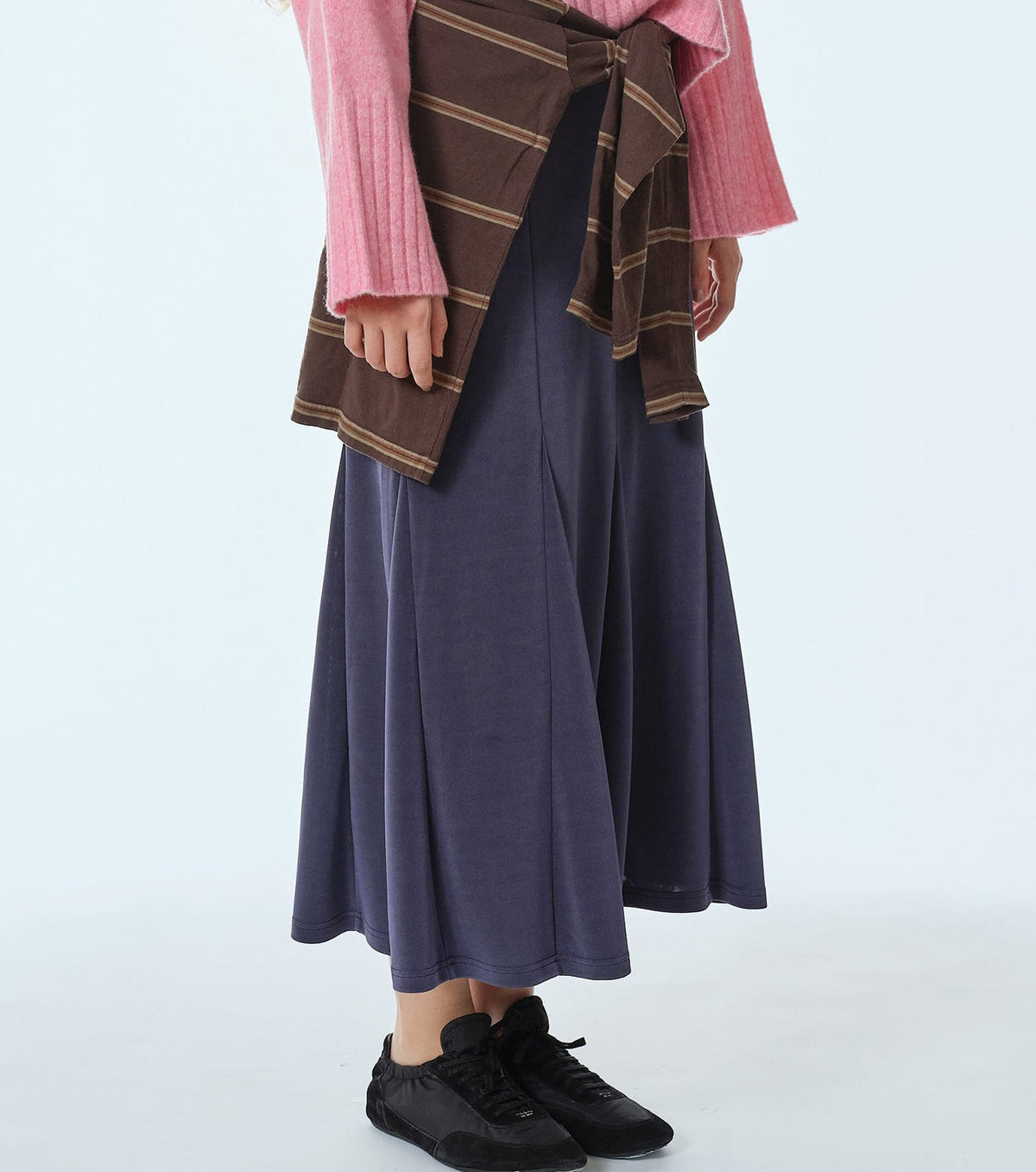 Glossy Jersey Maxi Skirt