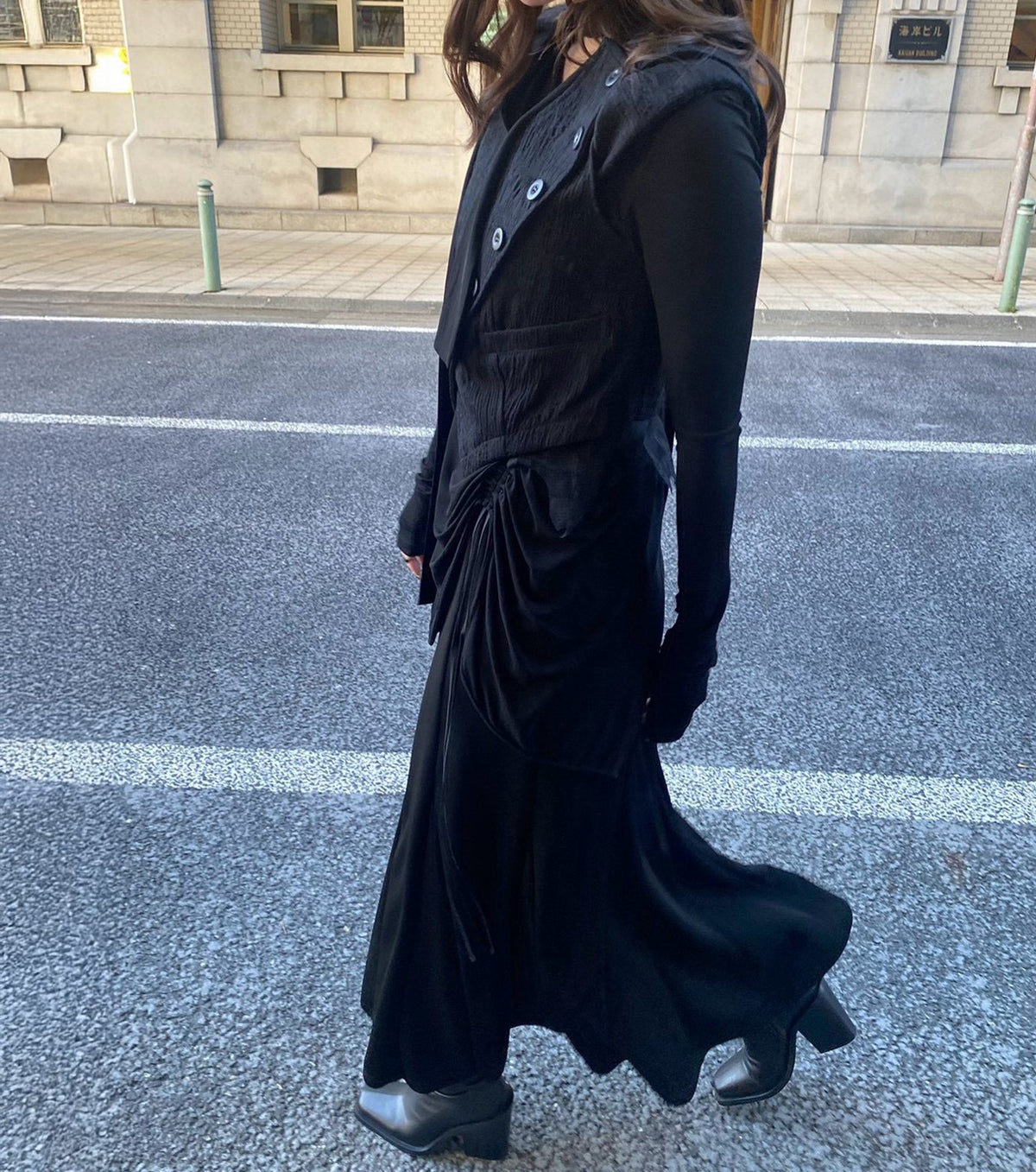 Glossy Jersey Maxi Skirt