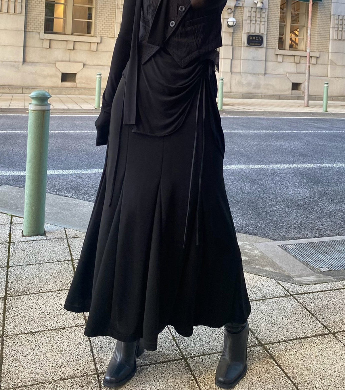 Glossy Jersey Maxi Skirt