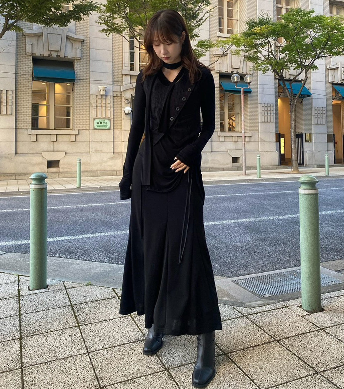 Glossy Jersey Maxi Skirt