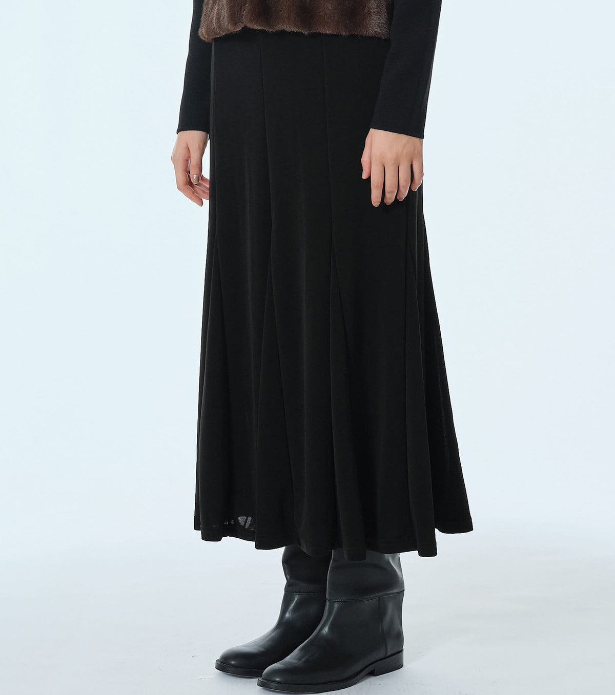 Glossy Jersey Maxi Skirt