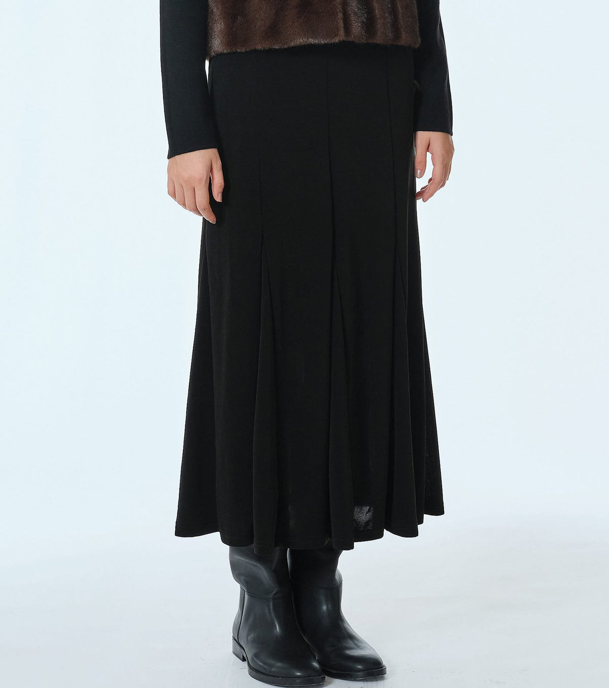 Glossy Jersey Maxi Skirt