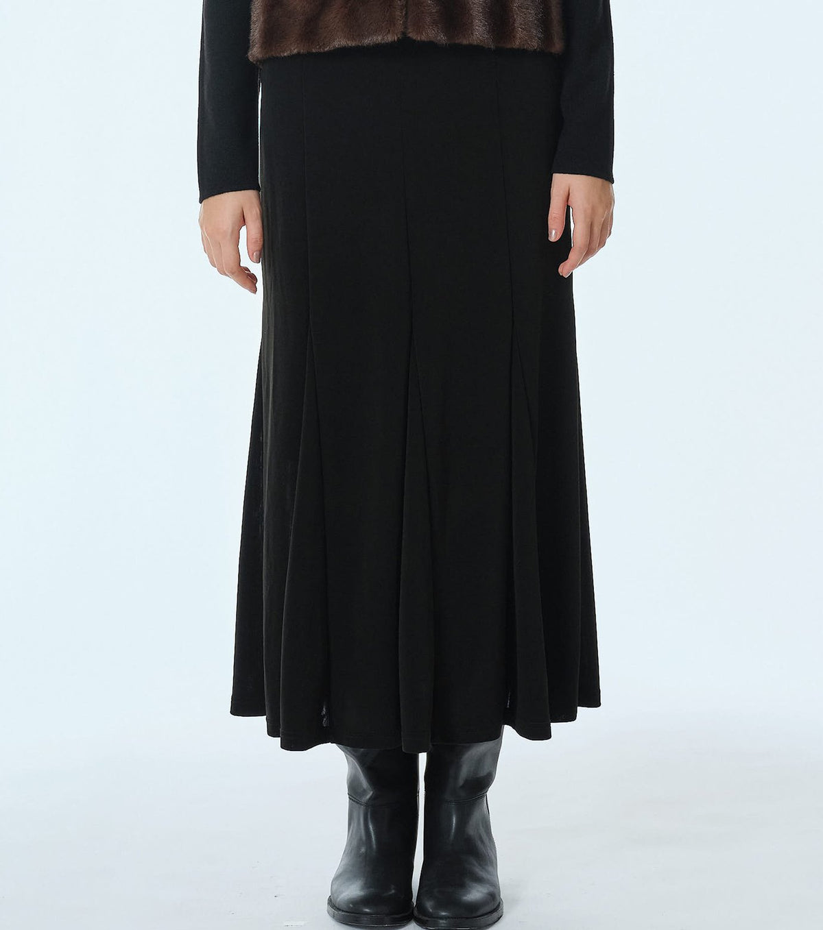 Glossy Jersey Maxi Skirt