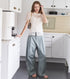 Gloss-Finish Chino Pants