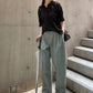 Gloss-Finish Chino Pants