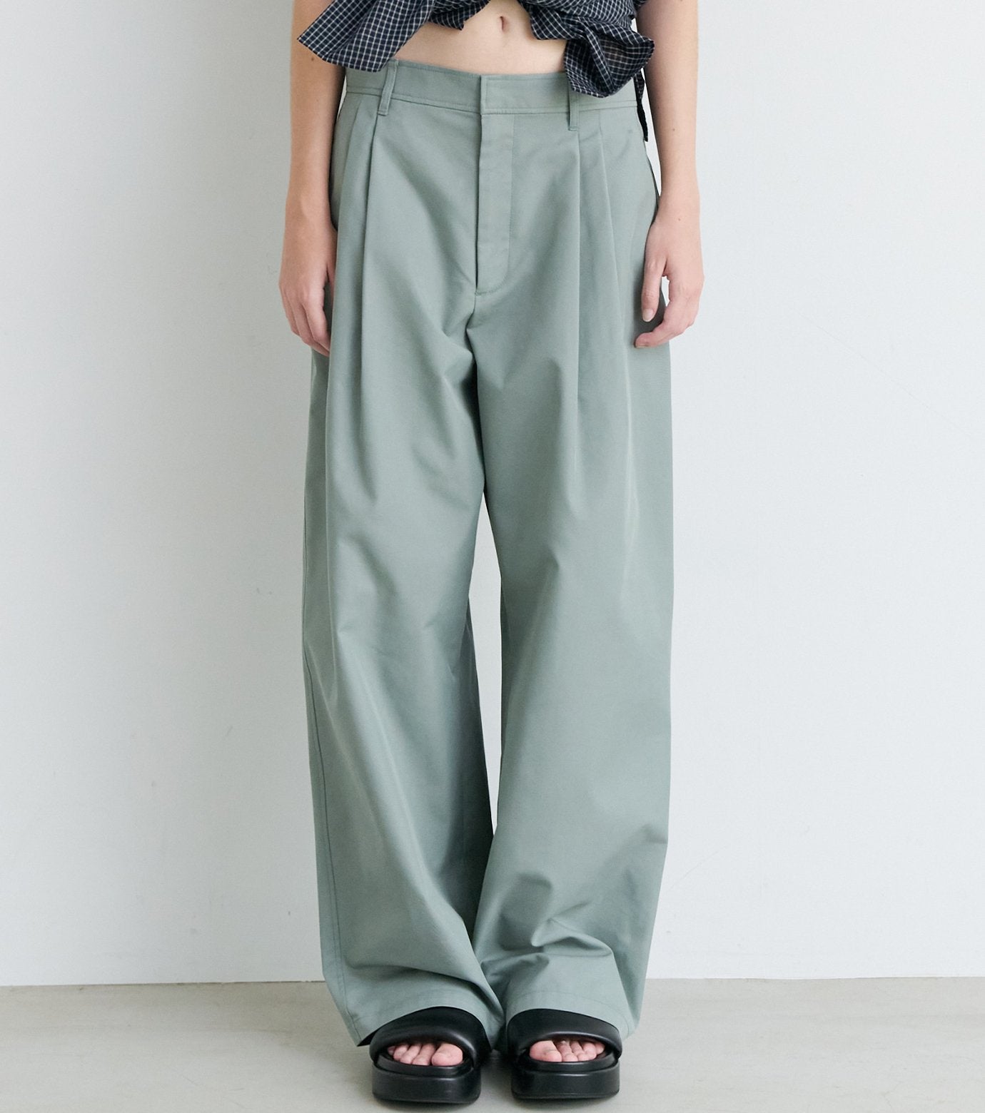 Gloss-Finish Chino Pants