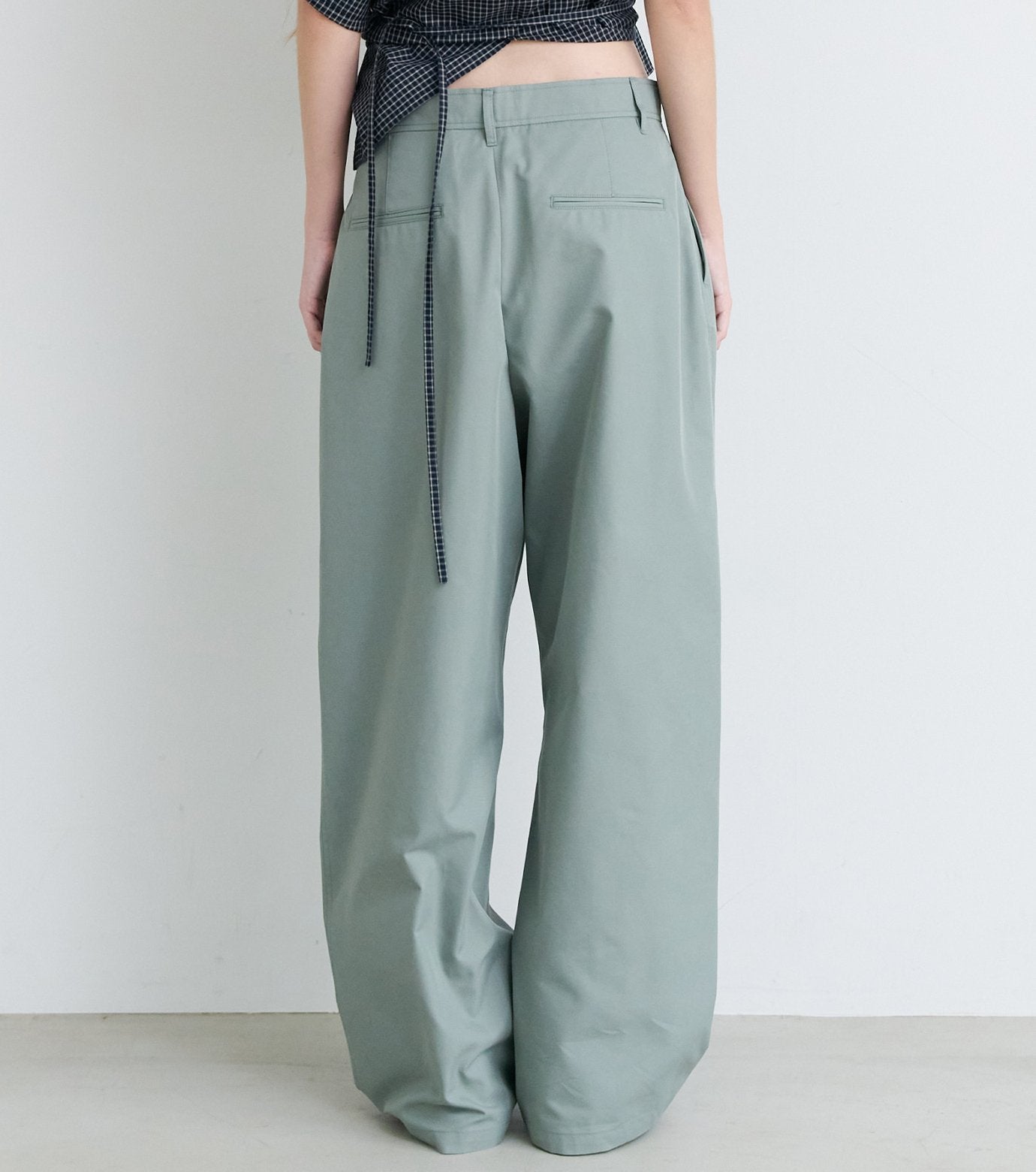 Gloss-Finish Chino Pants