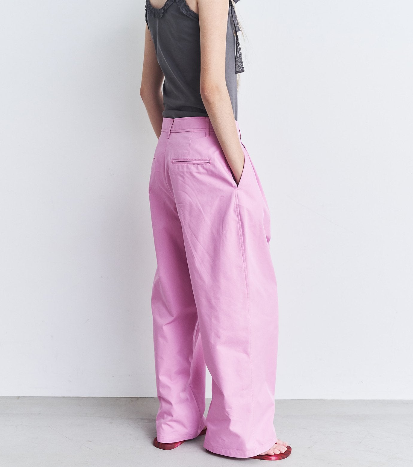 Gloss-Finish Chino Pants