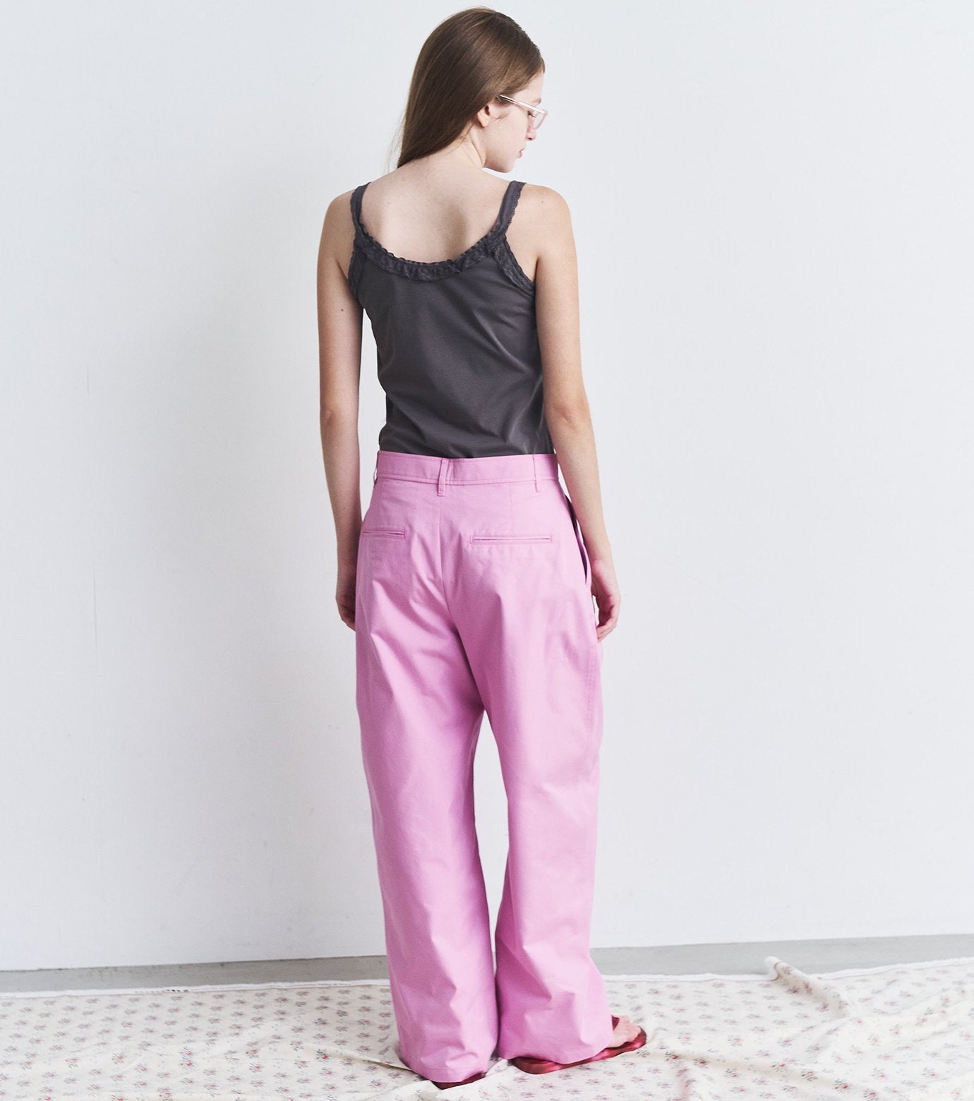 Gloss-Finish Chino Pants