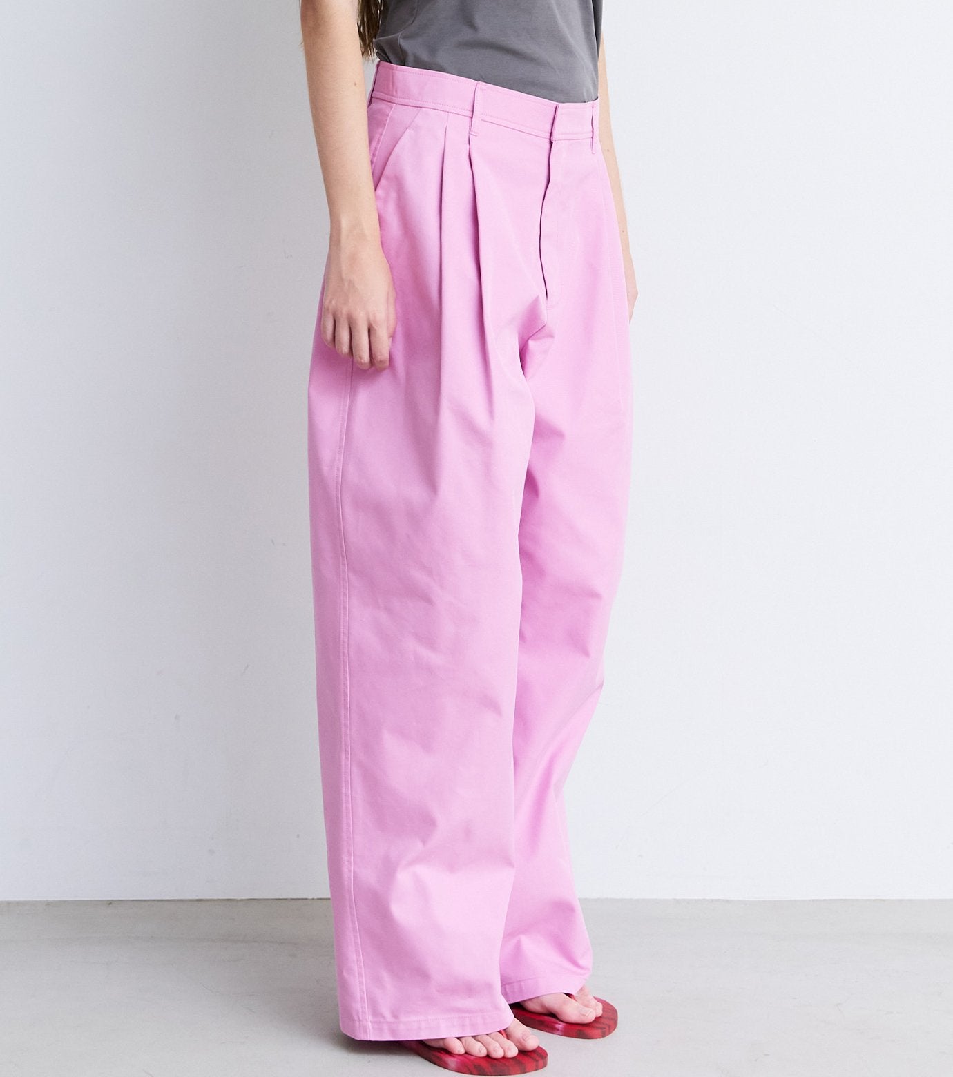 Gloss-Finish Chino Pants