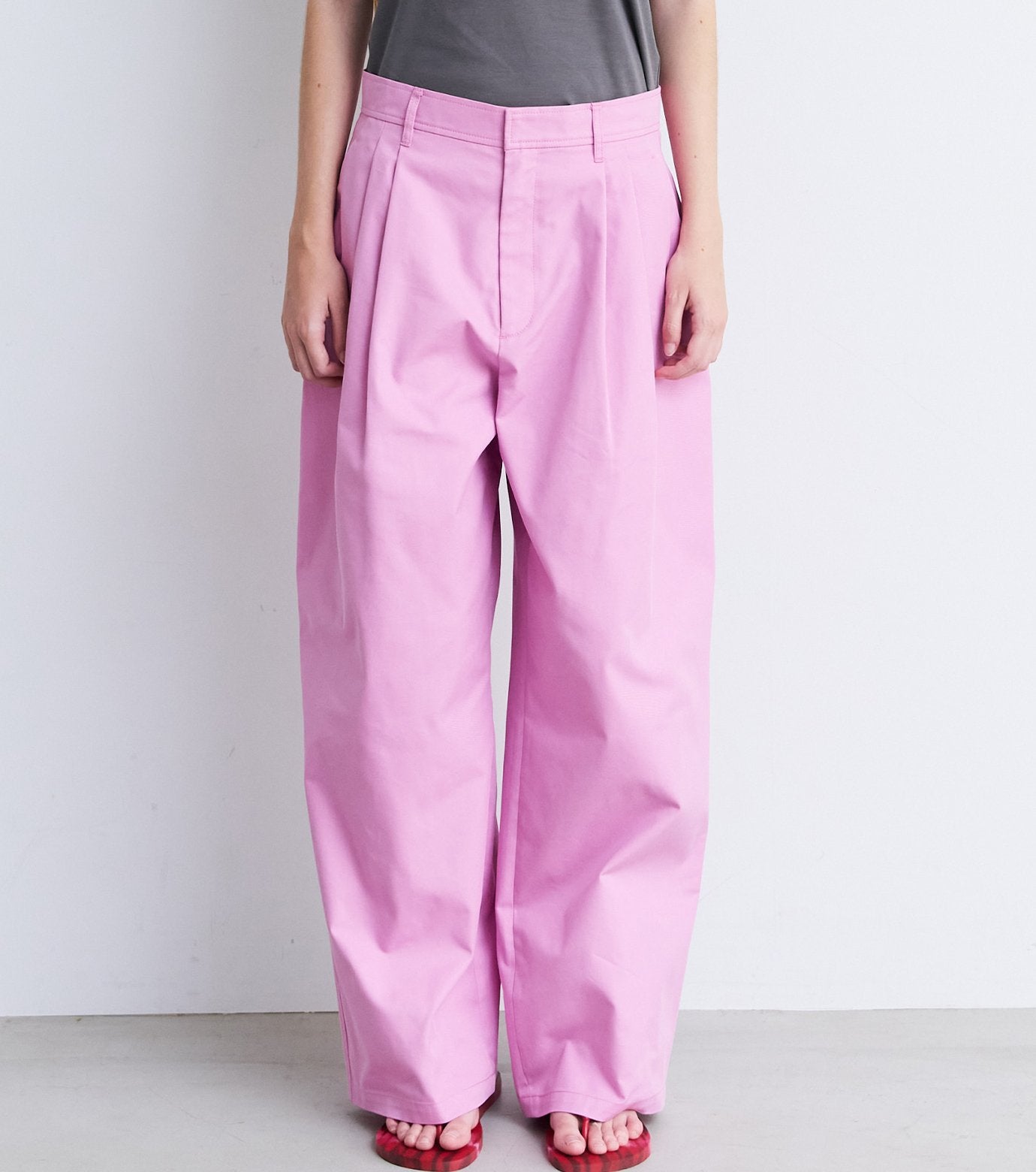 Gloss-Finish Chino Pants