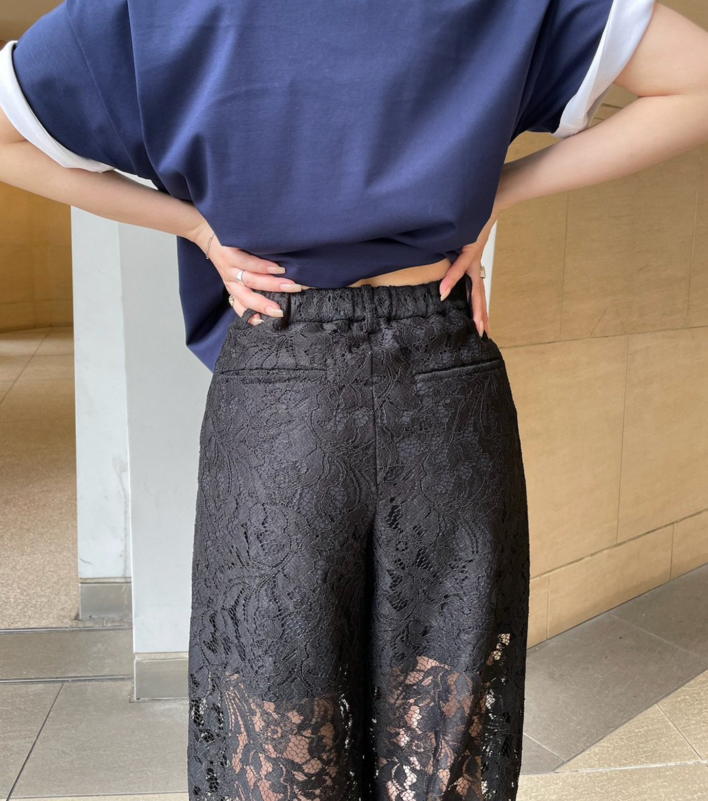 Sheer Floral Lace Pants