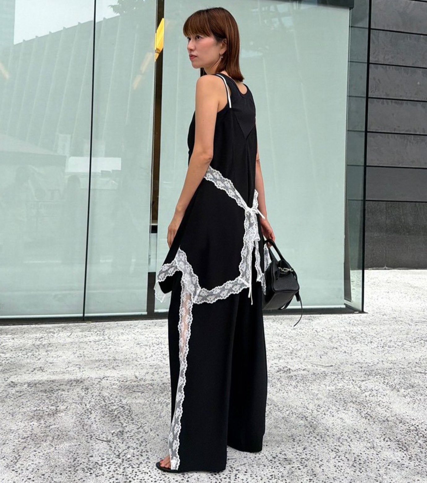Side Lace-Trim Jogger Pants