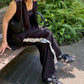 Side Lace-Trim Jogger Pants