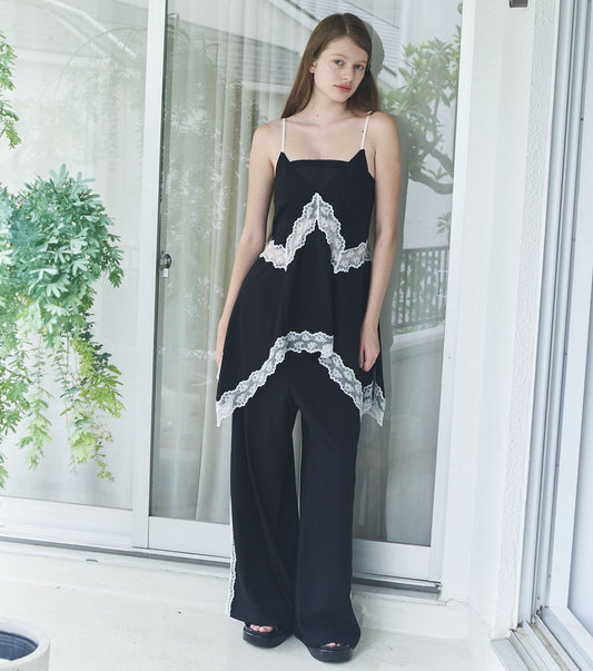 Side Lace-Trim Jogger Pants